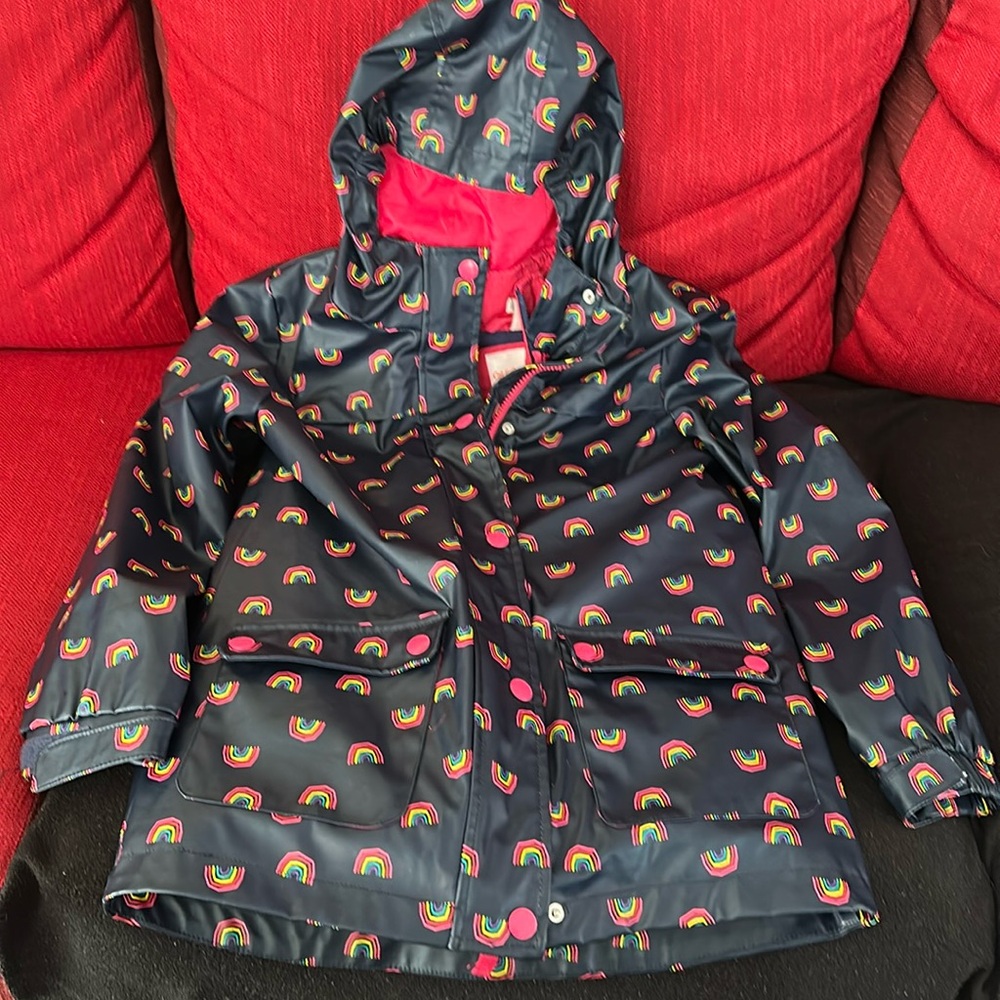 Cat and Jack rainbow raincoat in size large 10/12